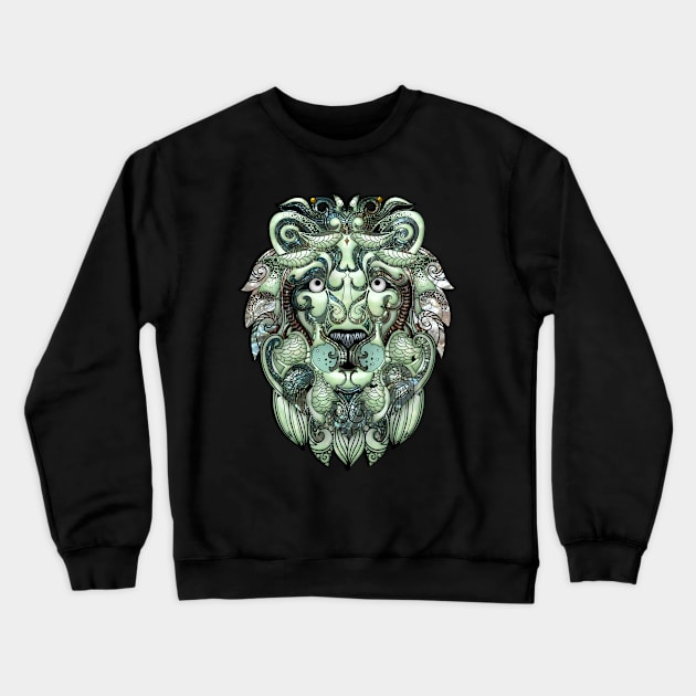 Awesome lion on a dreamcatcher Crewneck Sweatshirt by Nicky2342